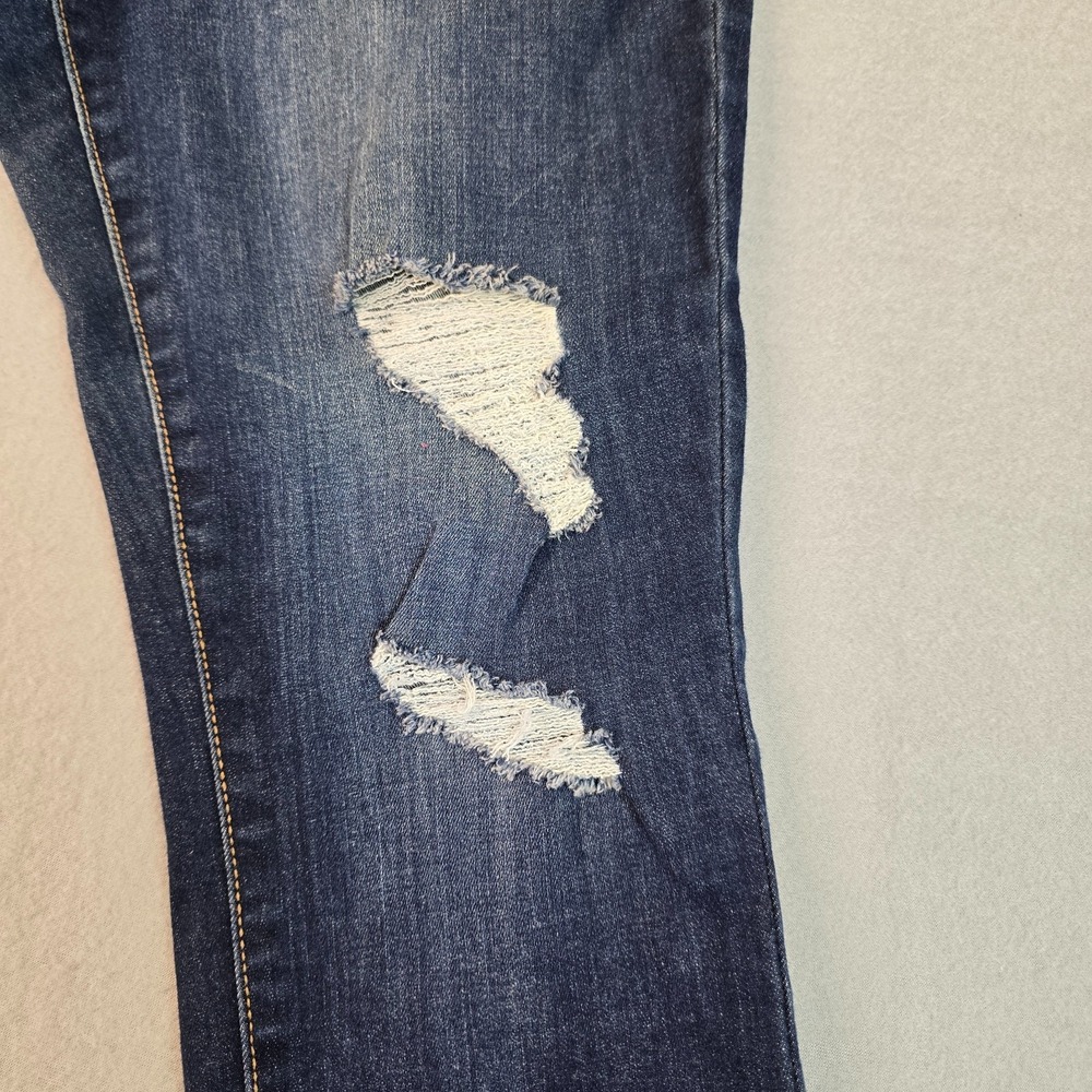 SO Women Super High Rise Jegging Jeans Size 13 Dark Wash Distressed Raw Hem - Picture 12 of 12